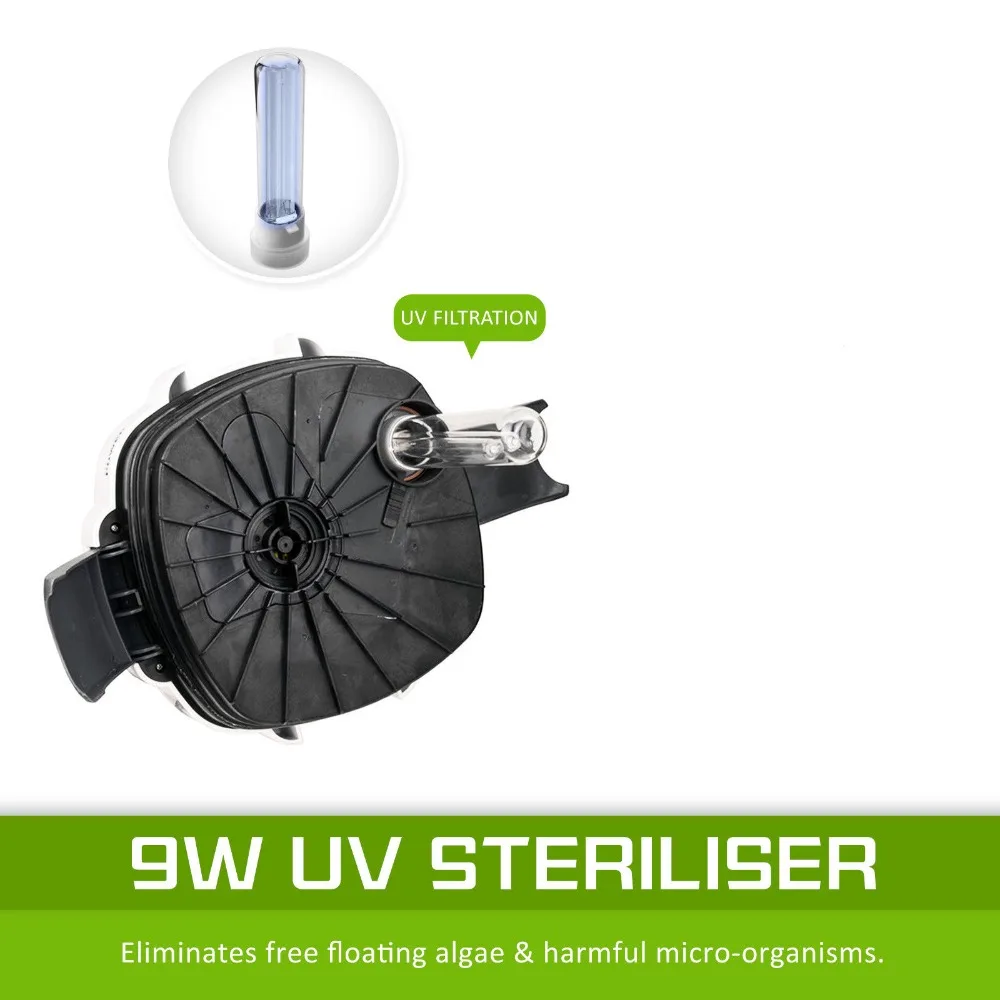 3000L/h SUNSUN HW-3000 ЖК-дисплей Дисплей 4-х ступенчатый внешний фильтр для аквариума с 9 Вт УФ стерилизатор для аквариума до 300-750L