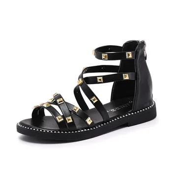 

2020 Summer Children's Princess Roman Sandal Boots Girls Rivet Gladiator Fashion Shoes Little Kids Student Sandals