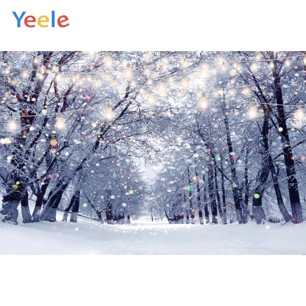 Yeele Зимняя Страна Чудес Блестящий лес боке снег фотографии фоны персонализированные фотографии фоны для фотостудии
