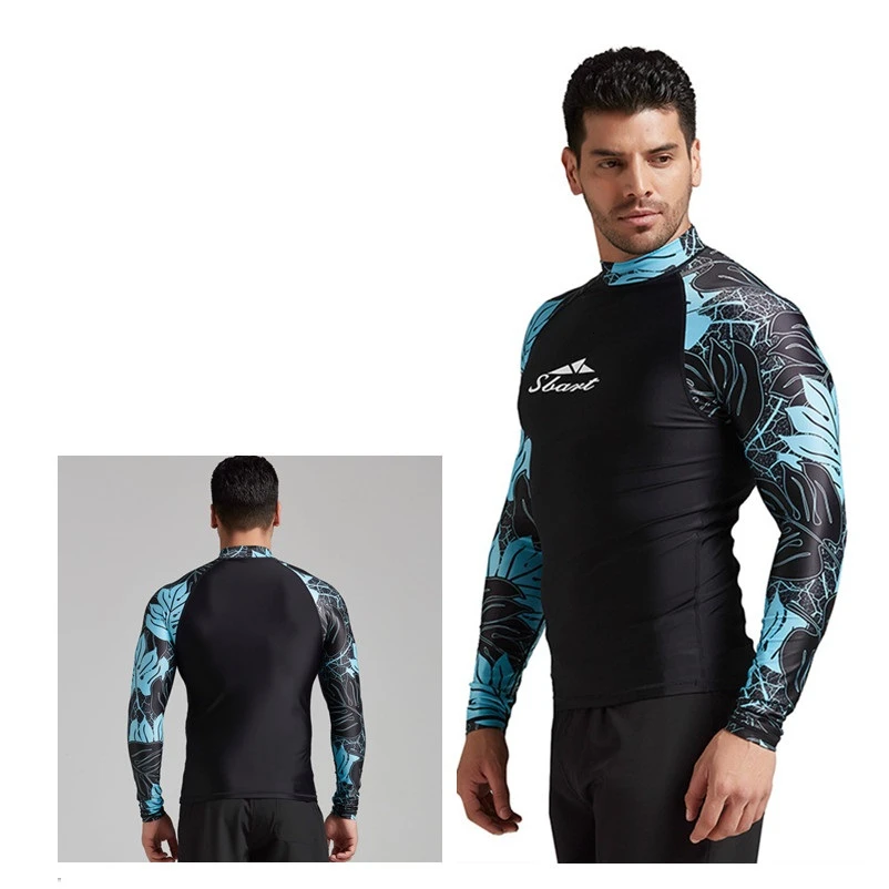 T73 1-Shirt only SBART Рашгард мужской купальник с Длинным Рукавом Рашгард УФ рубашка для плавания быстросохнущая печать лайкра для серфинга Парусная одежда для дайвинга Рашгард - Цвет: T73 1-Shirt only
