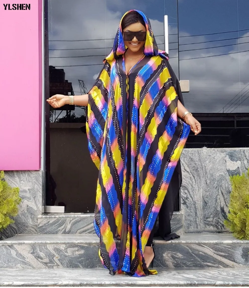 Стиль африканские платья для женщин Дашики Радуга африканская одежда бассейна Riche Robe Boubou Африканский стиль Африка платье наряд