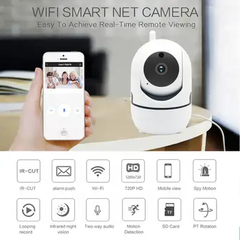 

WiFi IP Wireless Smart 720P HD Dual Way Camera Support for Iphone Android PC Supporting Cloud Storage/64G Memory Card
