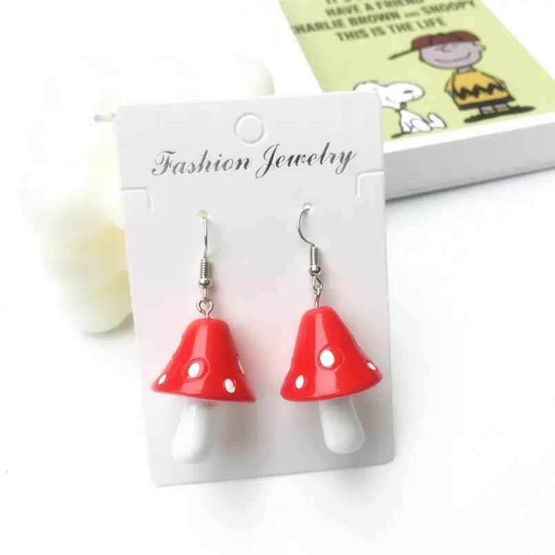 2020 Ins Hot Fashion Women Cute Sweet Fresh Handmade Plastic Simulation Mushroom Long Pendant Earring Jewelry Accessories Gift | Украшения