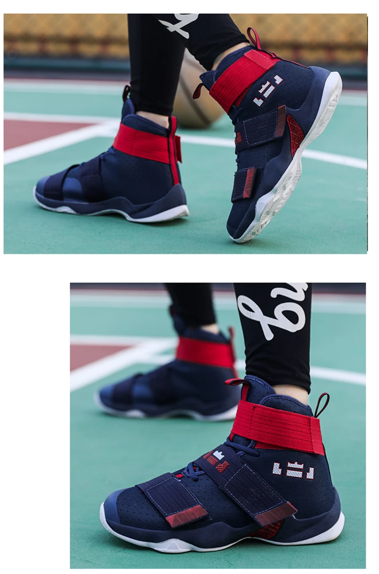 New Lebron James High Top Basketball Shoes Men Sport Sneakers Mens Breathable Air Zoom Cushion Hook Loop Male Shoes Unisex