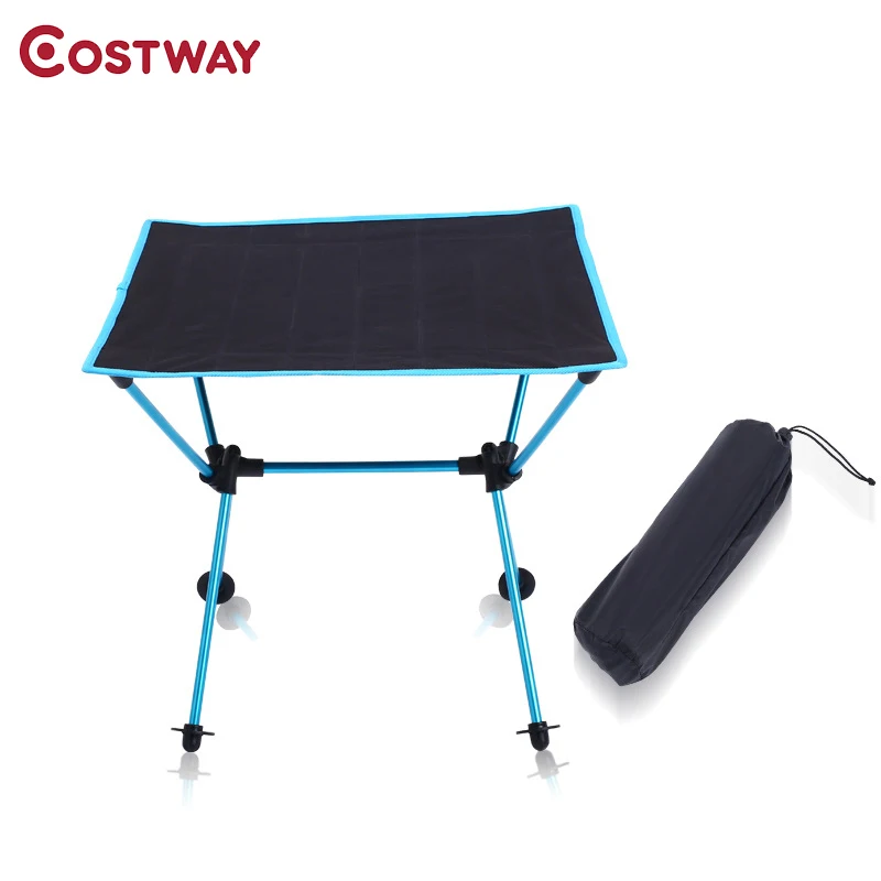 

COSTWAY 600D Oxford Outdoor Ultra-light Aluminum Alloy Portable Folding Table Picnic Table Camping Barbecue Square Table W0207