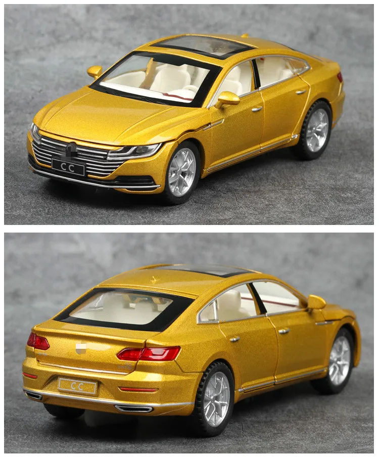 1:32 Высокая Имитация VW CC со звуком и светильник, открытая дверь, игрушечный автомобиль из сплава для детей, подарки
