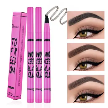 

XY Fancy 1PC Four Head Forked Thin Eyebrow Pencil Long-lasting Smudge-proof Waterproof Sweatproof Liquid Eyebrow Pen