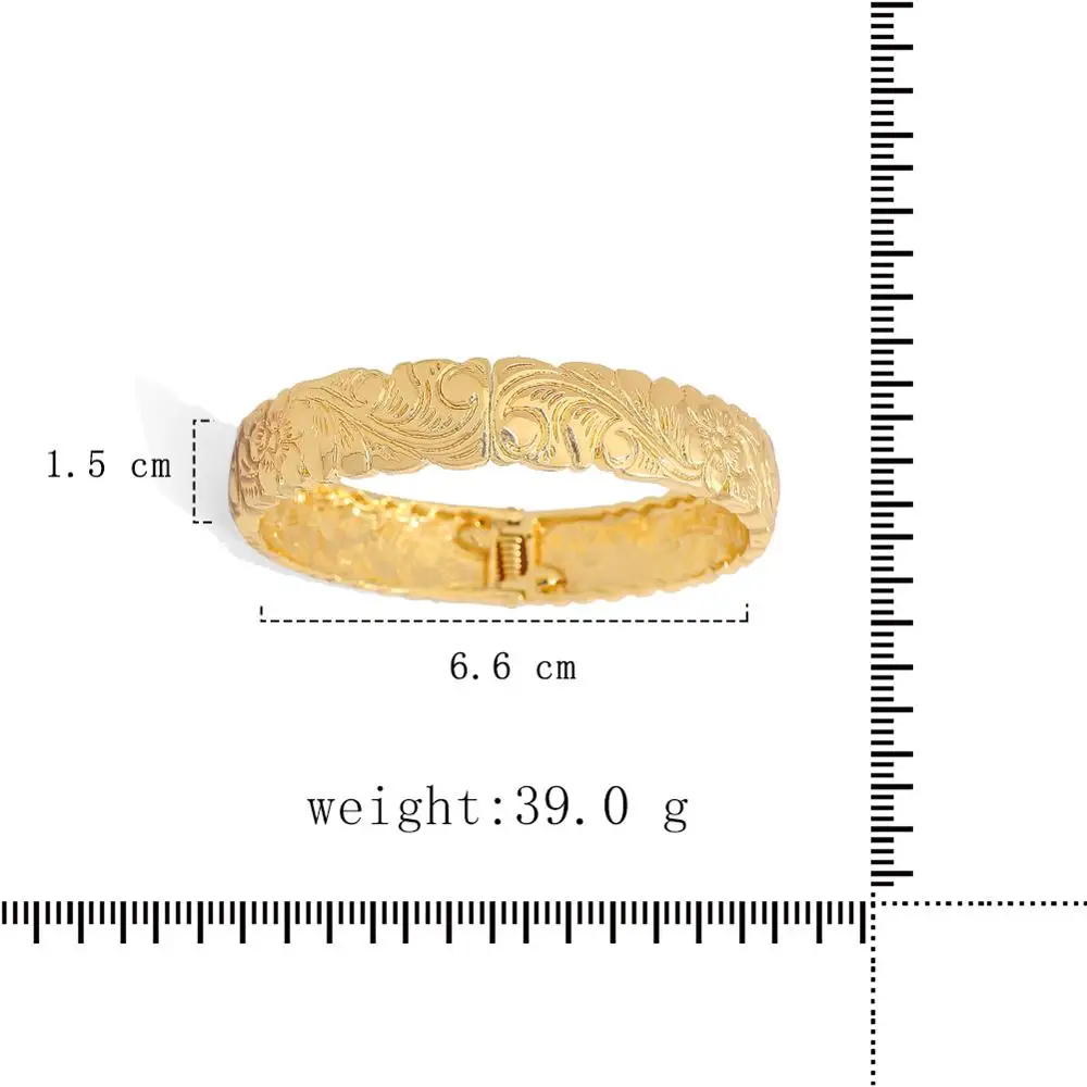 SophiaXuan Big Gold Bangles for Women Female Luxury Brand Statement Jewelry Bangle Bracelet Vintage Metal Wedding Party 2021 New