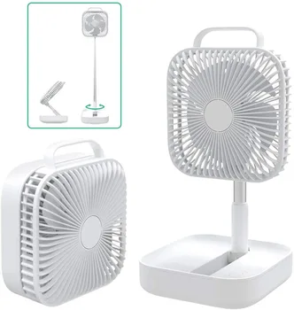 

New folding telescopic mini fan USB rechargeable student portable small electric dormitory bed office desktop large wind battery