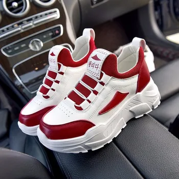 

Women Comfortable Sneaker Shoes Pink Chunky Sneakers Platform Wedge Wedges Shoes for Women Zapatos De Mujer Casual Shoes F6-59