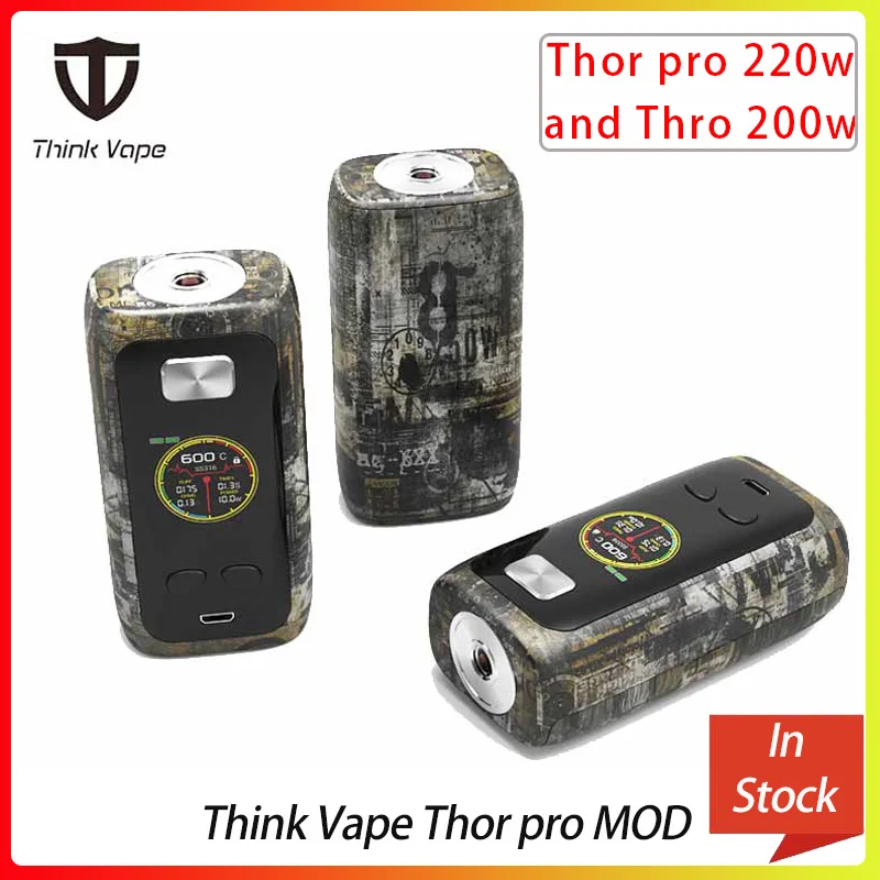 Think Vape Thor pro MOD 220 Вт и thor 200 Двойной 18650 мод для электронной сигареты режимы VW/TC/Bypass TFT
