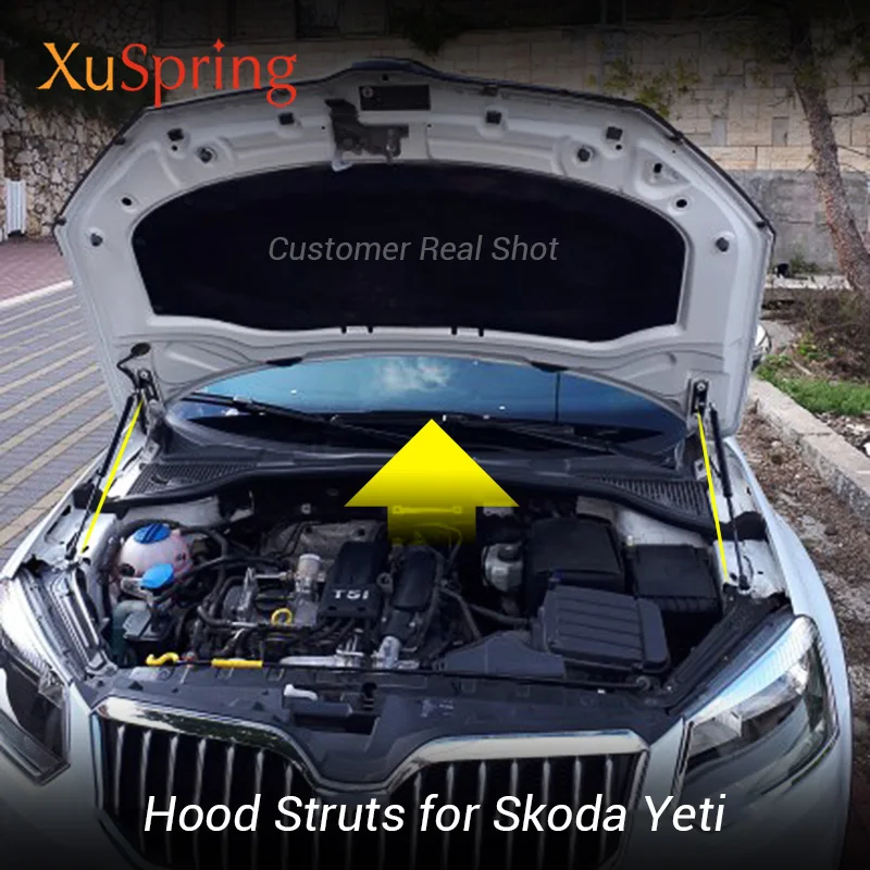 

Car Bonnet Hood Gas Strut lifter kit Spring Shock Bracket Hydraulic Rod Bars For Skoda Yeti 2009-2019 no drilling/welding