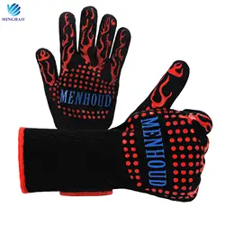 Термостойкие силикагелевые перчатки для барбекю двухслойные трикотажные термостойкие перчатки Aramide Fibre печь для барбекю Microwav