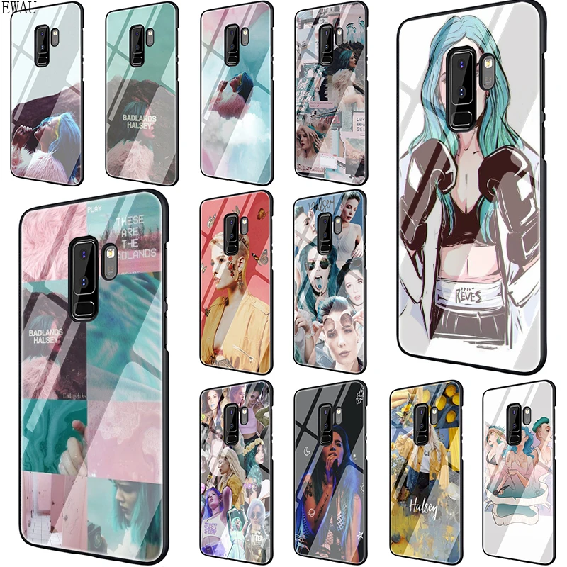 EWAU Halsey Цвета текст Badlands закаленное Стекло чехол для телефона для samsung S7 край S8 S9 S10 Note 8, 9, 10, плюс A10 20 30 40 50 60 70