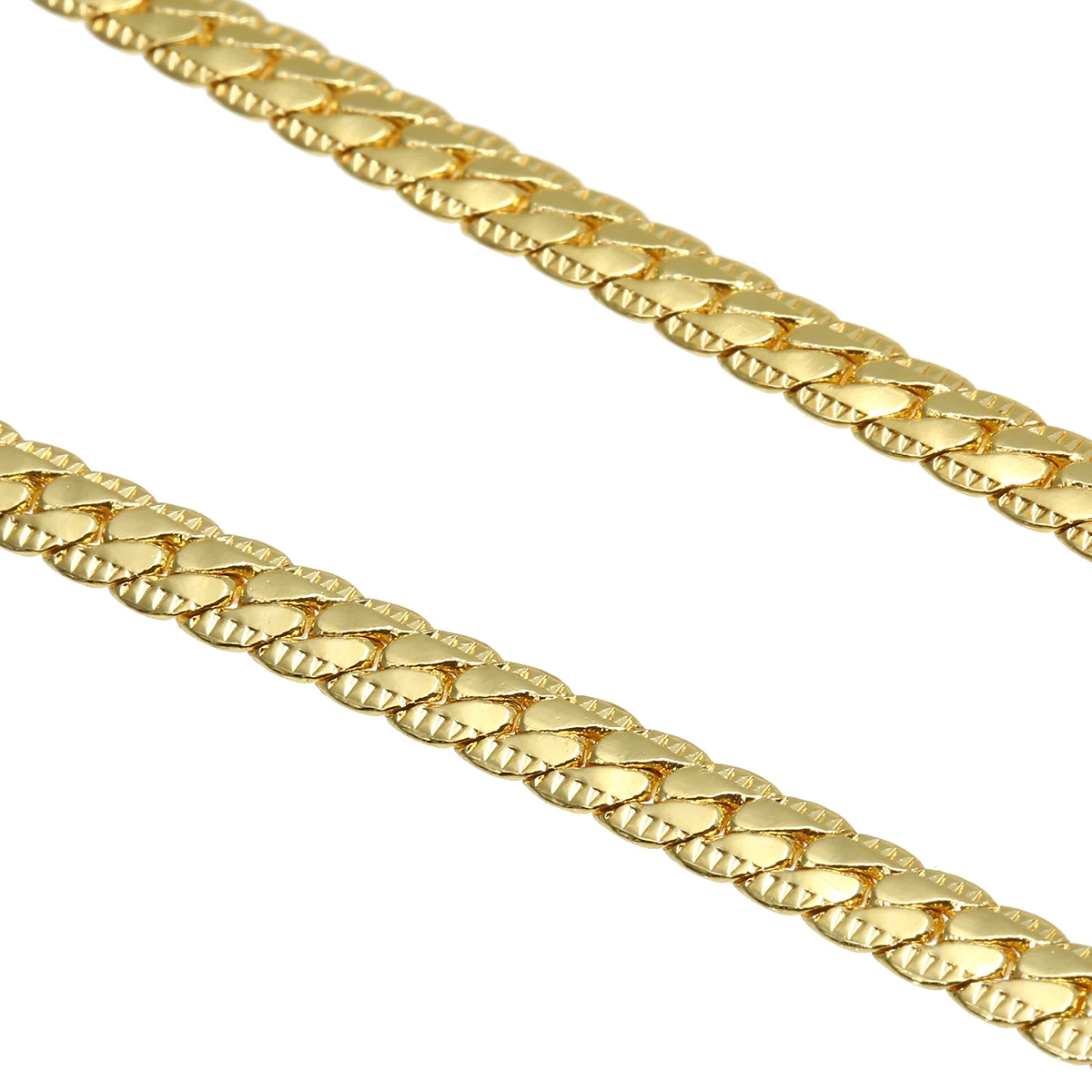 Women Men's Jewelry 18K Gold Plated Cuban Curb Link Chain Necklace 50cm