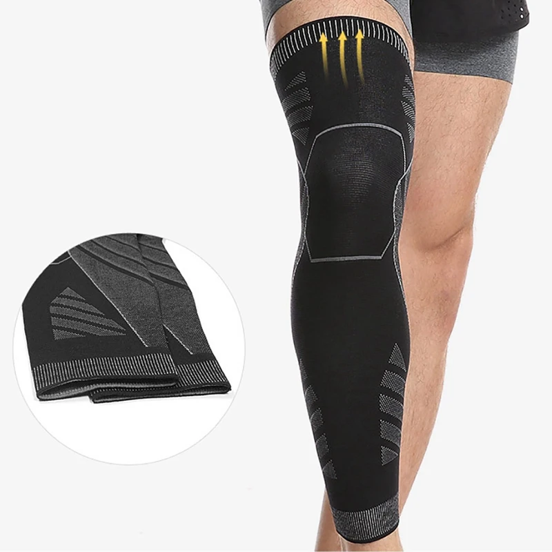 1 шт длинный наколенник рукав Противоскользящий дышащий трикотаж поддержка ног протектор тренажерный зал на свежем воздухе Велоспорт Баскетбол Фитнес Спортивная одежда