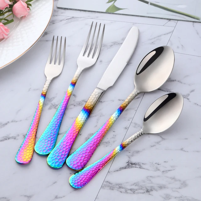 Rainbow Flatware, Cutlery Set, Silverware Set, Stainless Steel