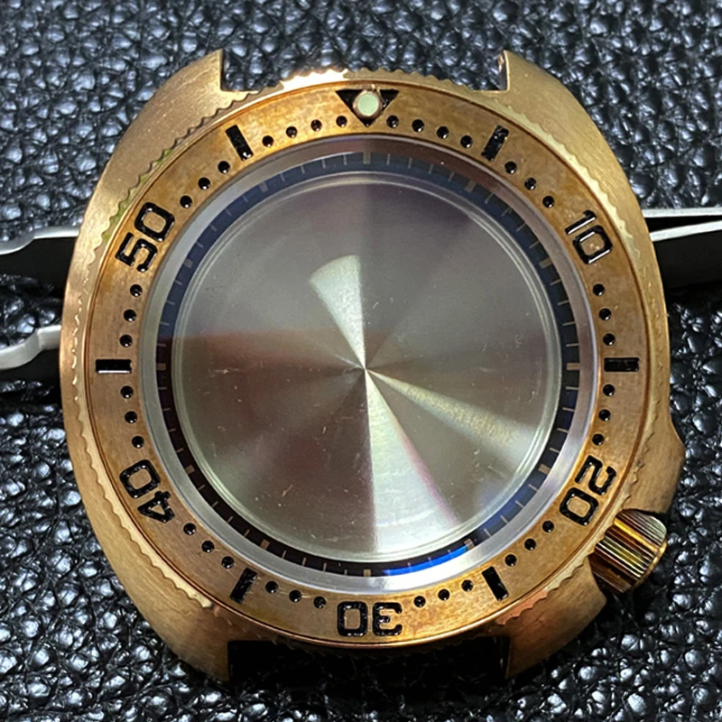 For Seiko 45mm Sapphire Crystal Cusn8 Bronze Turtle Watch Case Watch Parts  Fit For Japan Nh35/nh36 Automatic Movement - Watch Faces - AliExpress