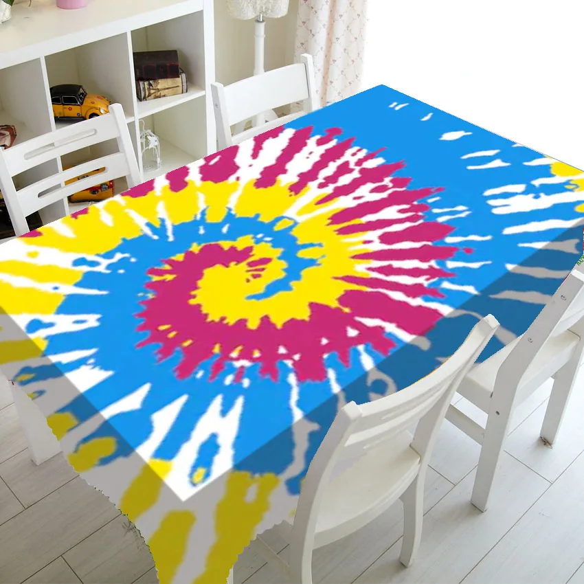 Современная Яркая Цветная Радужная скатерть с галстуком для обеденного стола