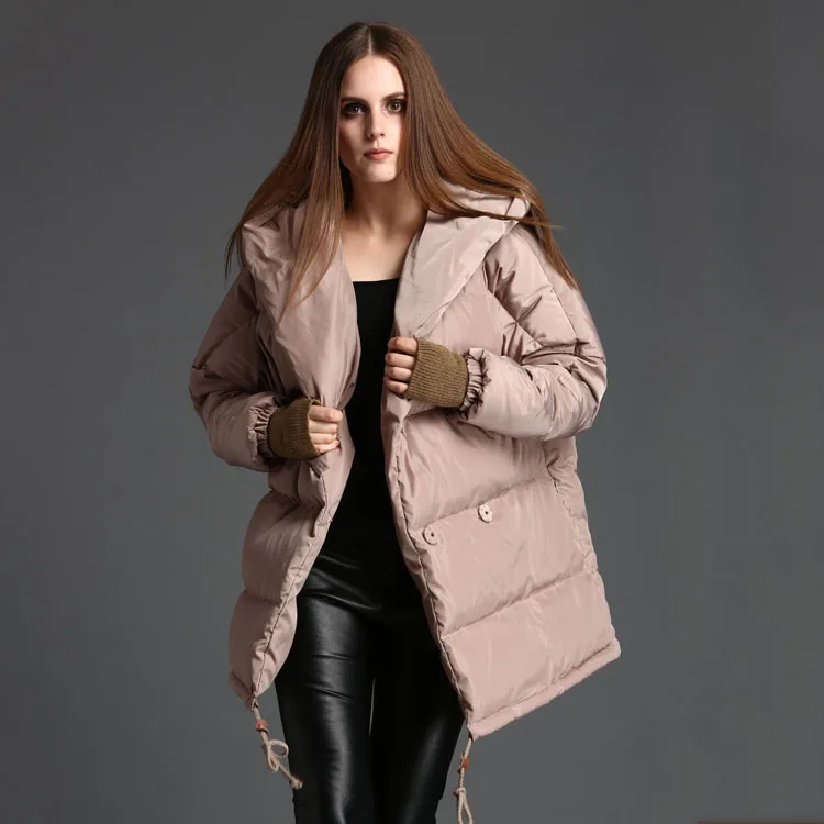 90% пуховик на белом утином пуху Женское зимнее пальто женский свободная куртка