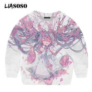 

LIASOSO Children Hoodies 3D Print Anime Girl Hatsune Miku Sweatshirt Kids Fashion Boy Girl O Neck Top Baby Teens Pullover B174-3