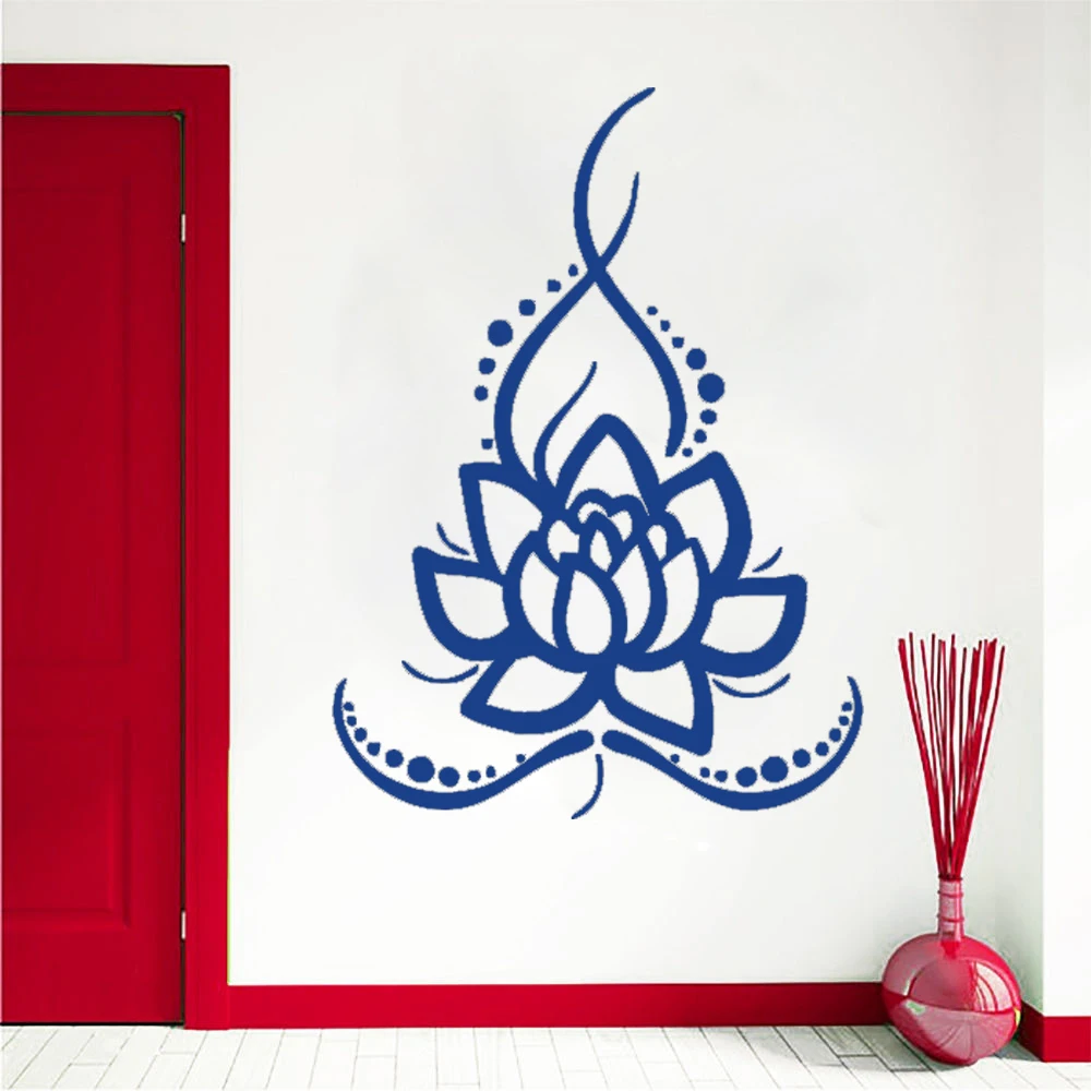 

Lotus Flower Sign Wall Sticker Boho Bohemian Room Decoration Vinyl Art Removable Poster Mural Stickers Decor Decals LY1569