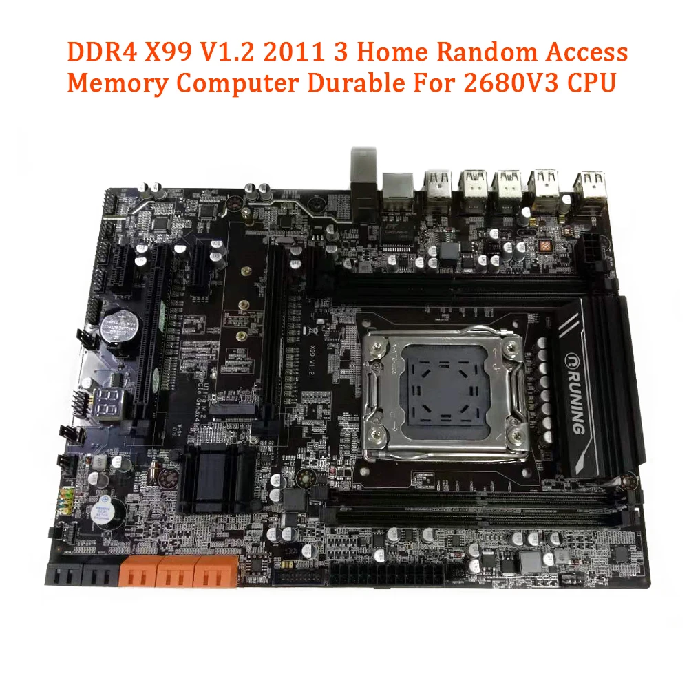 

DDR4 Motherboard Removable PCB X99 V1.2 2011 3 Desktop Computer For 2680V3 CPU Home Office Repair Computer and Office