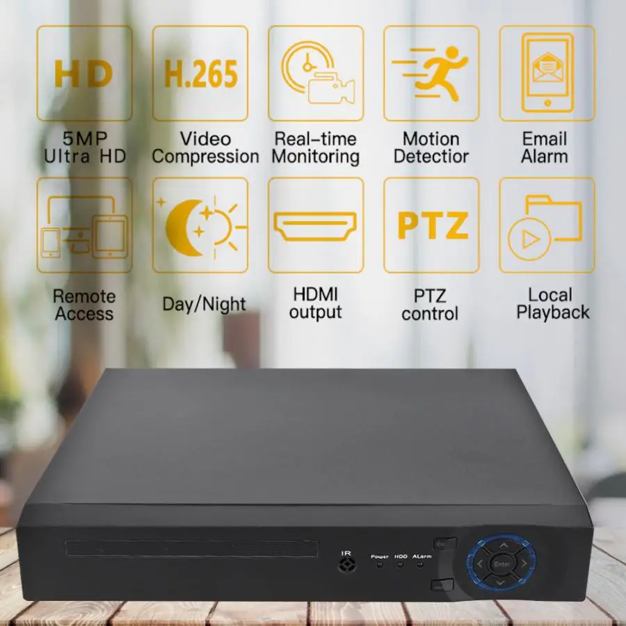 4CH 1080P HD POE NVR H.265 Net-жесткий диск видео рекордер для ONVIF 100-240 В