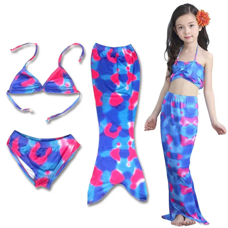 Детский костюм с хвостом русалки из 3 предметов Карнавальный Пляжная одежда