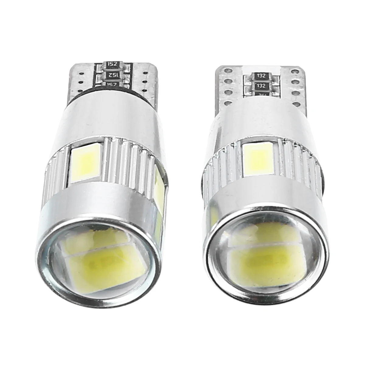 2pcs T10 Canbus Bulb 5630 6 SMD LED Error Free Car Side Wedge Light Bulb With Lens Auto Interior Dome Map Door Lamp