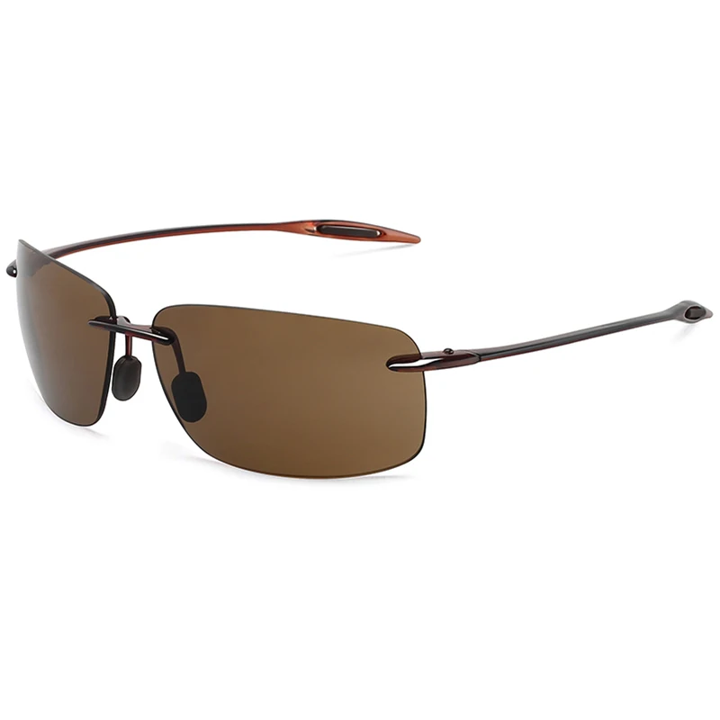 Классические спортивные солнцезащитные очки, мужские, женские, мужские, для вождения, для гольфа, прямоугольная, без оправы, Ультралегкая оправа, солнцезащитные очки UV400 De Sol MJ8009 - Цвет линз: C2 Brown Brown