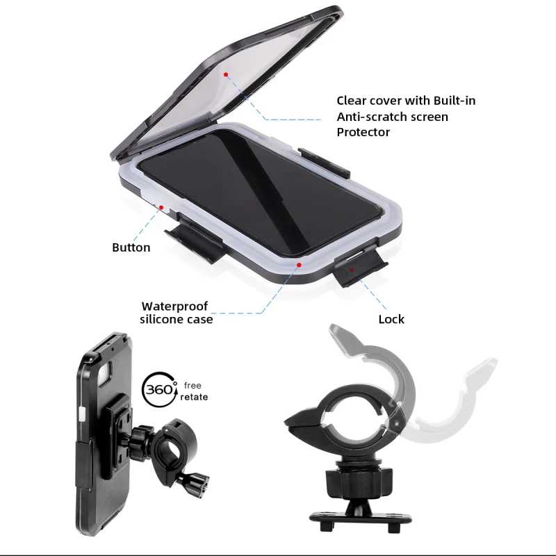 New Universal Waterproof Bicycle& Motocycle Phone Holder Bag Phone Mount Holder For IPhone 11/11 Pro/11 Pro Max For Samsung