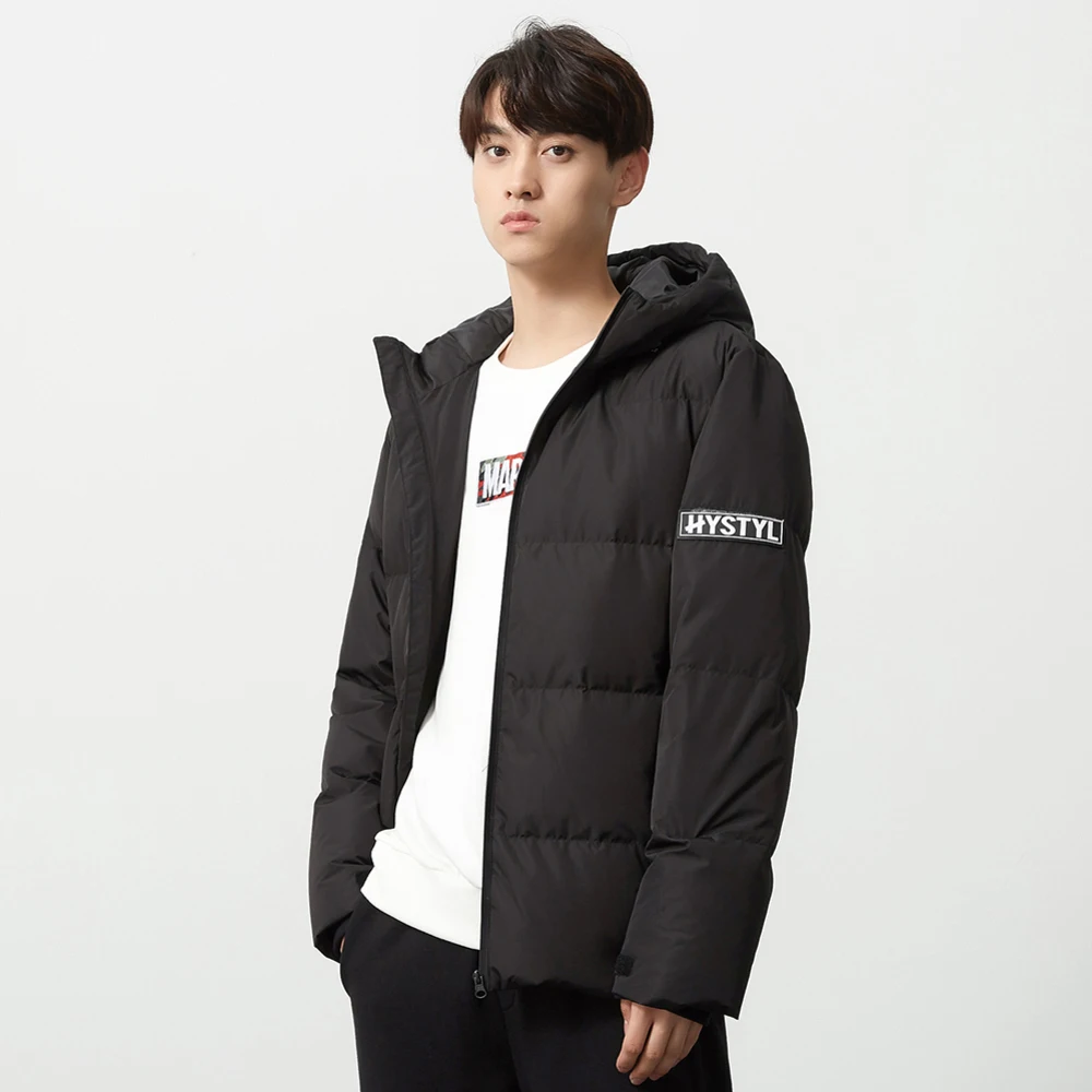 Metersbonwe Thick Down Jacket Men Winter Warm 90% White Duck Down Coat Bread Down Coat Lining Hooded Man Coat Outwear