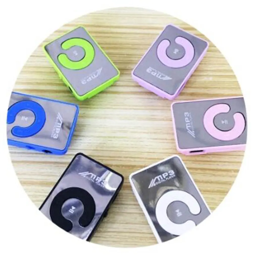 Портативный мини зеркало клип MP3 плеер музыкальный медиа поддержка Micro SD TF карта Мода Hifi MP3 для спорта на открытом воздухе
