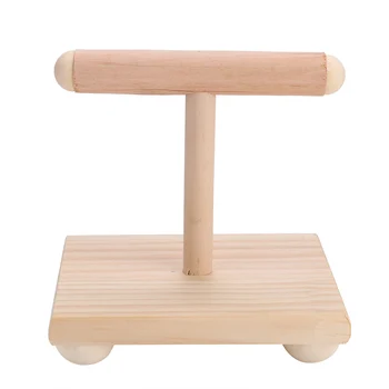 

Bird Stand Wooden Birds Parrot Toy T Perch Stand Cage Play Toys For Budgie Cockatiels T Perch Into The Base