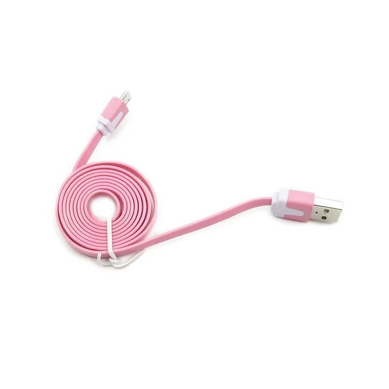 3atest 1 метр длинный плоский micro USB кабель каво Micro Usb Android зарядный кабель многоцветный для Redmi Note 5 4 Pro