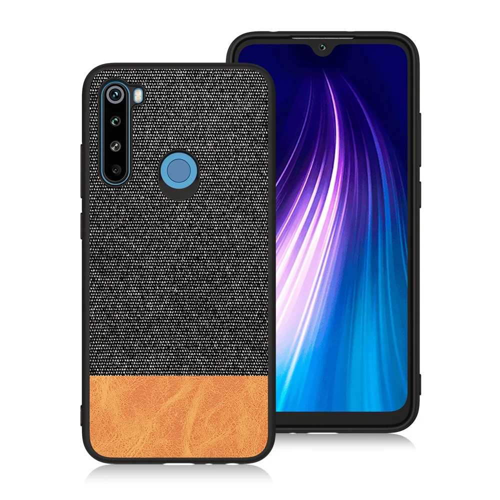black with orange Роскошный холст тканевый чехол для телефона для Xiaomi Redmi Note 8 8pro mi 9 8 тонкий, мягкий, из полиуретана край Сшивание ткань задняя ударопрочный чехол - Цвет: black with orange