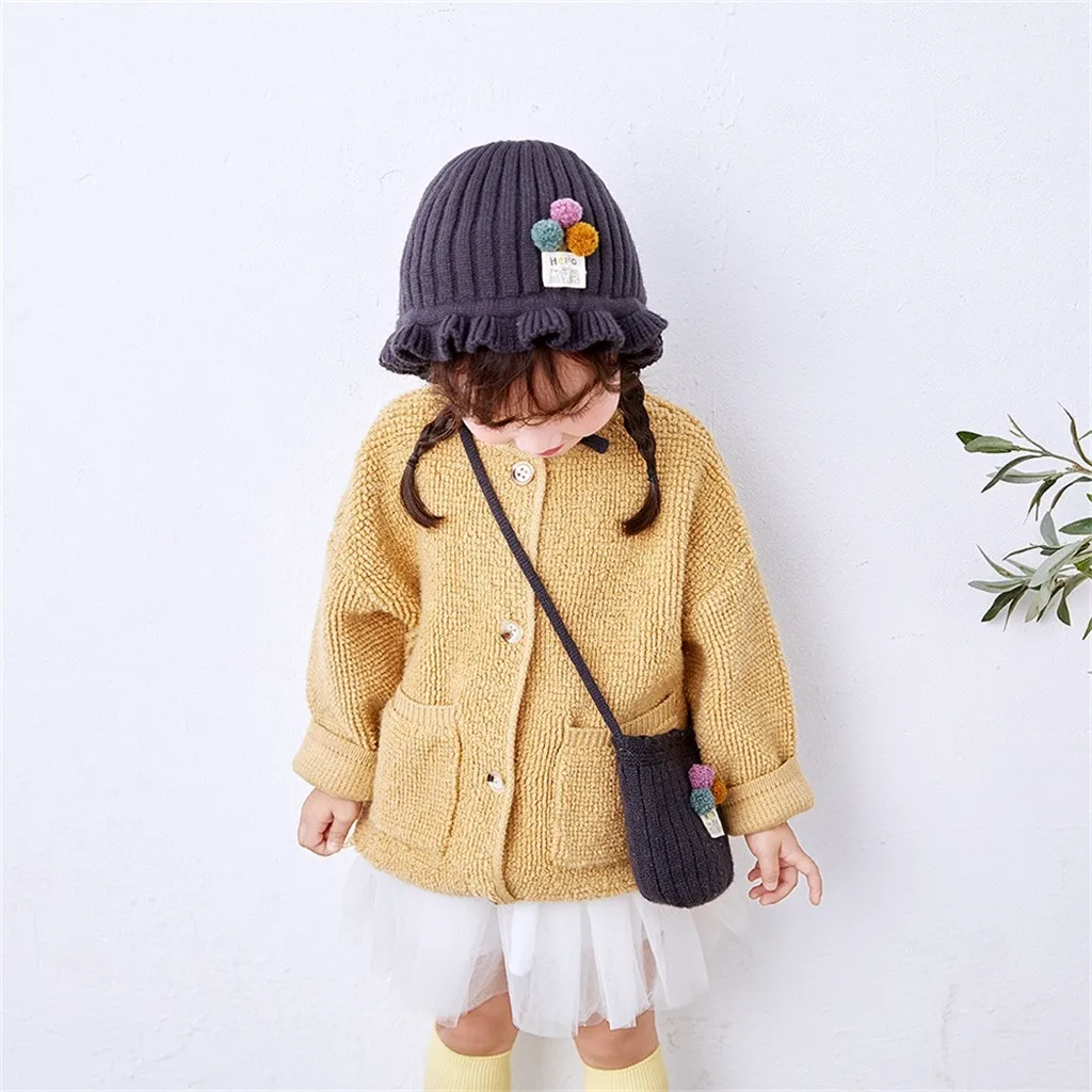 Baby Girls Hat Bag New Baby Cute Thick Warm Autumn And Winter Basin Hat Bag Suit Newborn Photography Props czapki dla dzieci