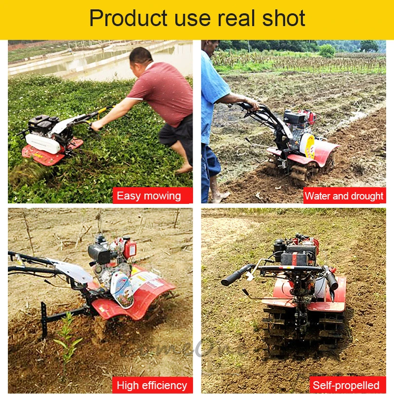 Рисовое поле с дизельным приводом культиватор двойного назначения роторный почвообработки хребет прогулочный трактор