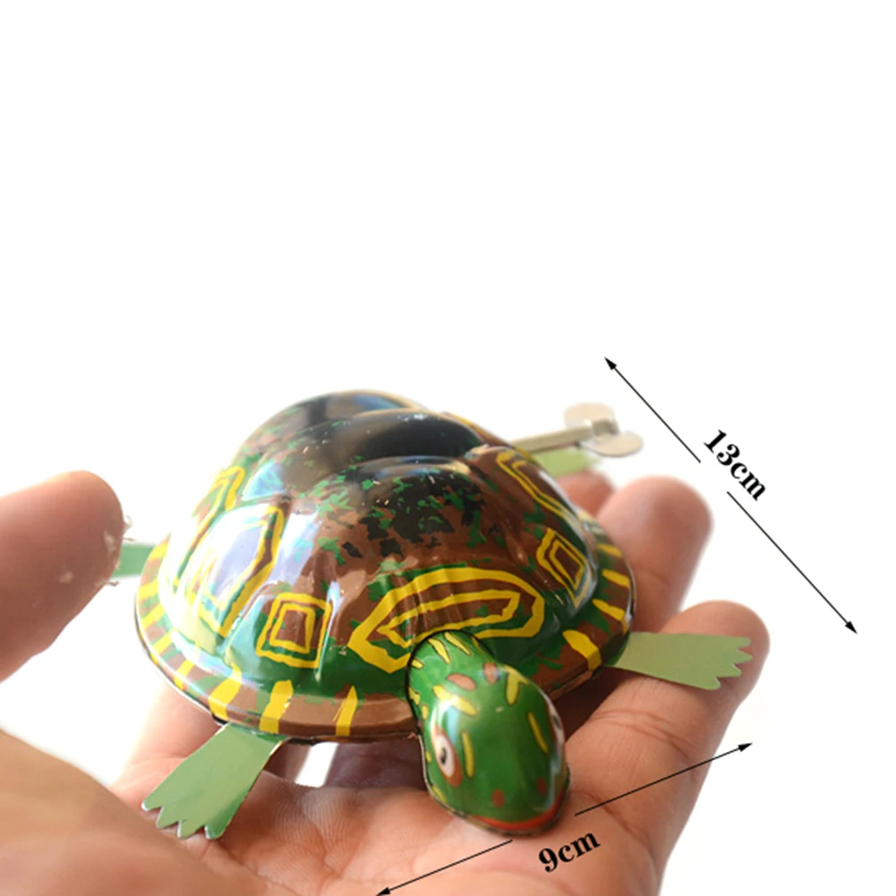 Классический Зеленый Железный движущийся черепаха завершать работу игрушки Дети Хобби Образование коллекционный подарок случайный цвет