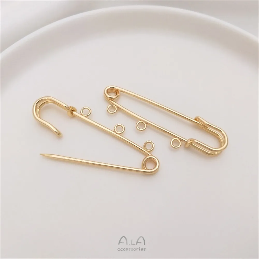18K 골드 도금 브로치 걸쇠 브로치 색상 보존 액세서리 DIY 수제 재료