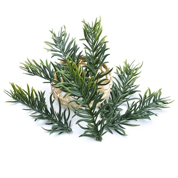

10pcs Plastic pine needle fake grass wedding decorative flowers christmas wreaths home decor Crafts diy gifts artificial plants