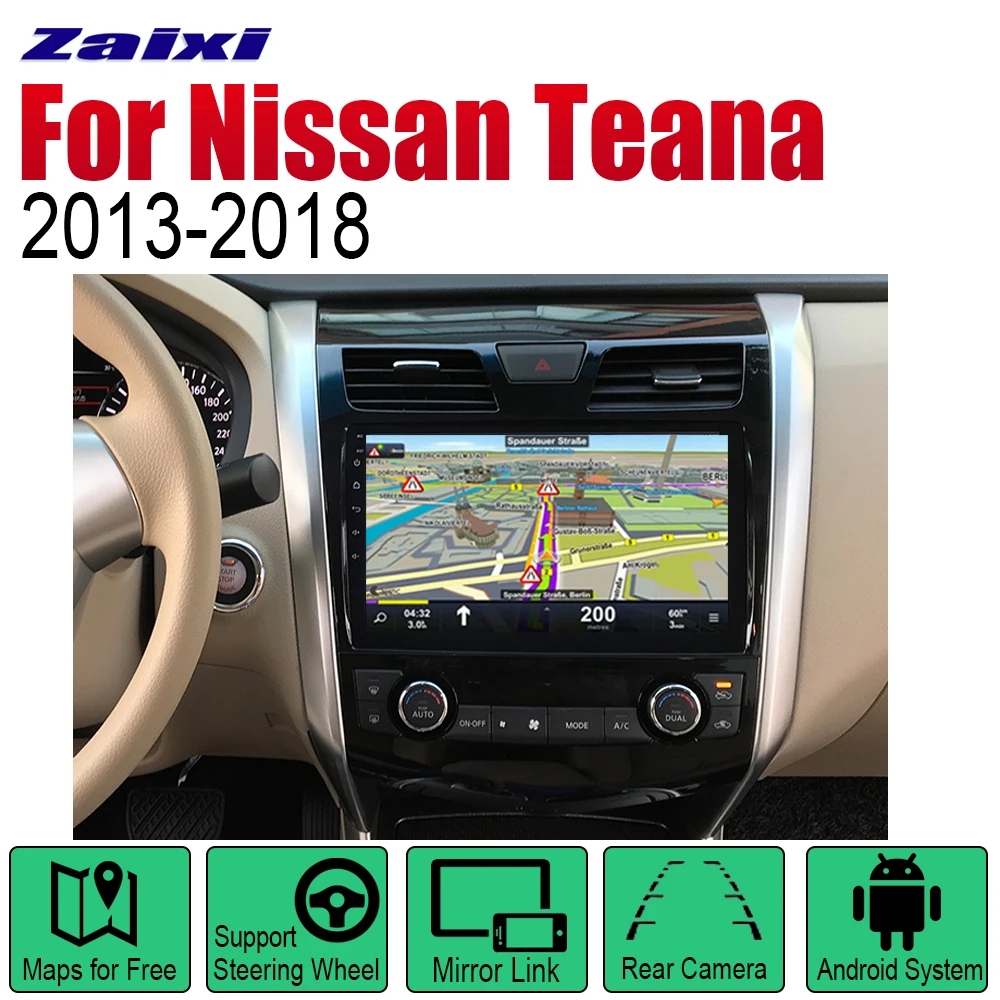 ZaiXi Android автомобильный Радио Стерео gps навигация для Nissan Teana 2013~ Bluetooth wifi 2din автомобильный Радио стерео Мультимедиа Плеер