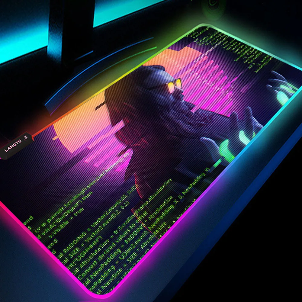 

Rgb Setup Gamer Accessories Big Mausepad Led Gaming Mouse Pad 900x400 Rgb Carpet Retrowave Synthwave Deskmat Rubber DropShipping