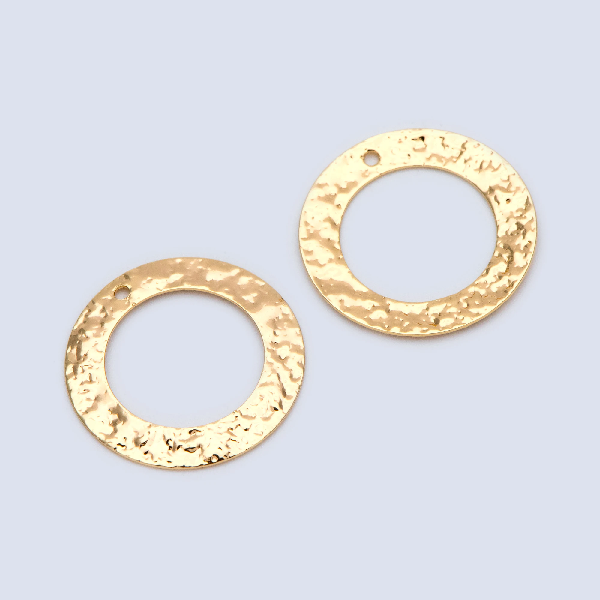 

10pcs Circle Disc Pendant 21mm, Gold/ Rhodium Plated Brass Geometric Hammered Charms For Jewelry Making DIY Supplies (GB-1681)