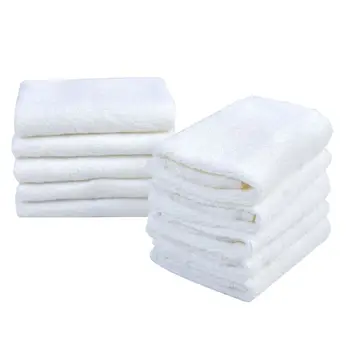

6 Pcs White Handkerchiefs Soft Square Washable Hanky Kids Absorbent Washcloths Y4QA