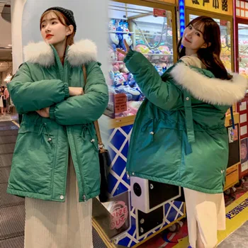 

Winter Snow Wear Bomber Basic Jackets Women Loose Coat Cotton Woman Clothes Parka Feminina Korean Hood Free Shipping Coats