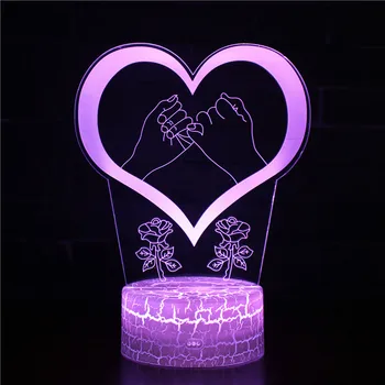 

3d illusion lamp Smart 7 Colors changing Night Light Table Lamp (love) christmas light led children lighting (READY STOCK)