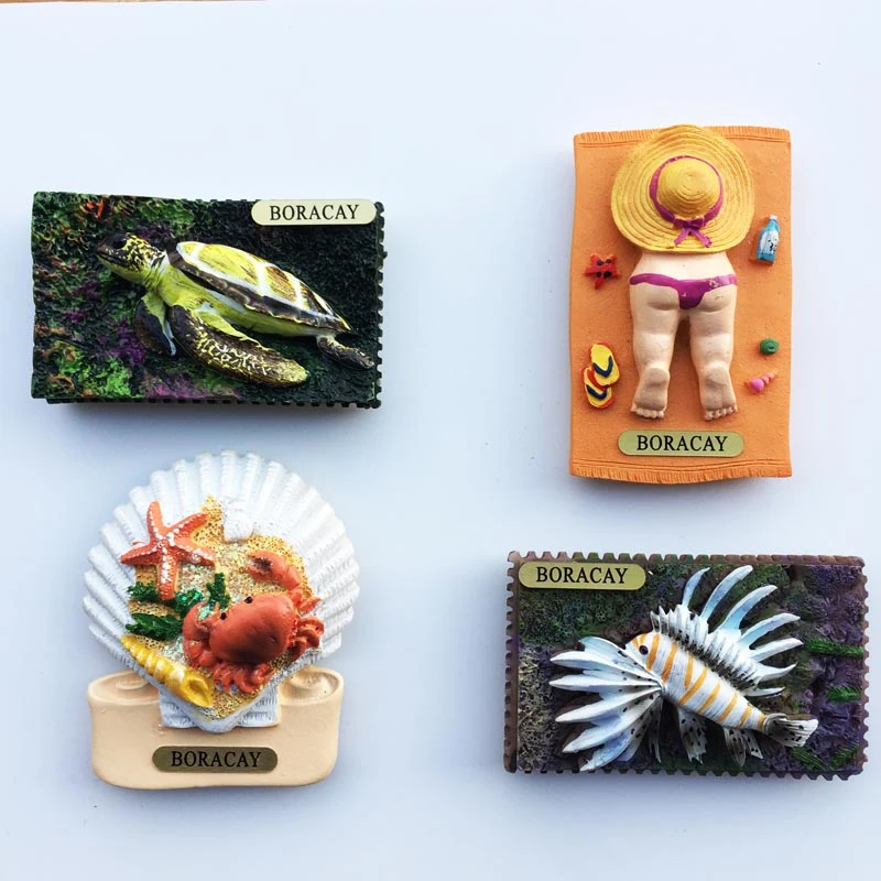 World Travel Countries Fridge Magnet Marine Boracay Philippines Cute Sticker Creative Paste Kids Like Souvenir Stereo 3d Fridge Magnets Aliexpress