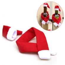 Новогодняя Рождественская бутылка вина покрывающий голову шарф украшения обертка для бутылки шляпа рождественские украшения для дома Декор для обеденного стола